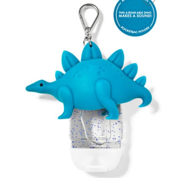 Bath & Body Works Accessories - BATH AND BODY WORKS NOISE MAKING STEGOSAURUS POCKETBAC HOLDER➕SANITIZER
